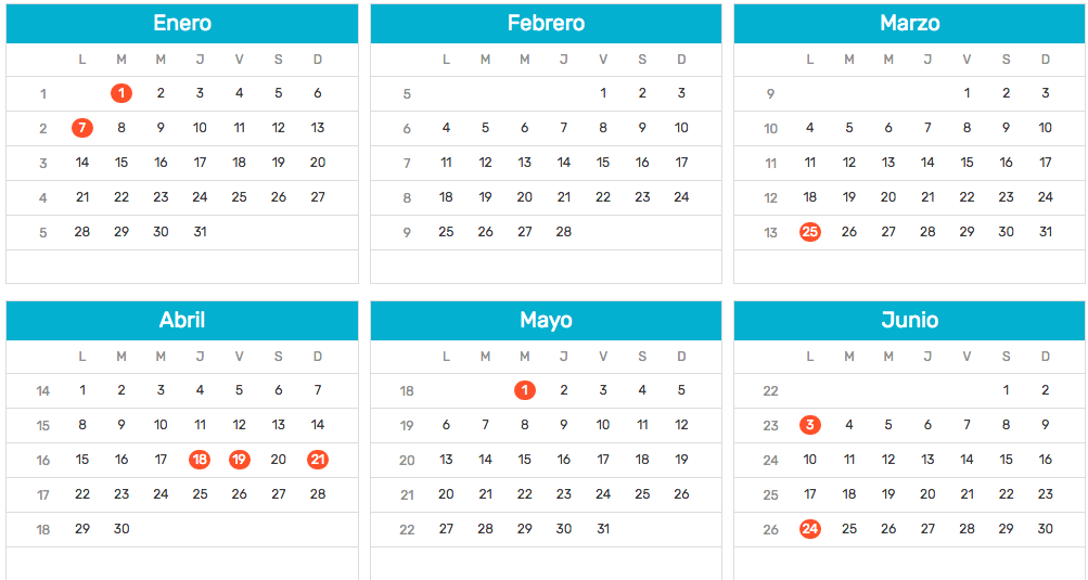 Calendario Y Festivos En Colombia 2019 Tierra Colombiana